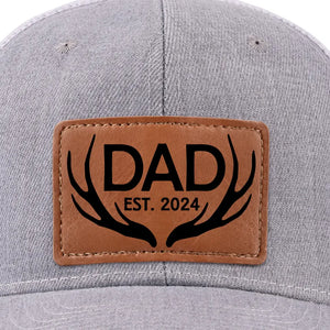 Love Begins And Ends With A Dad - Family Leather Patch Hat - Gift For Dad