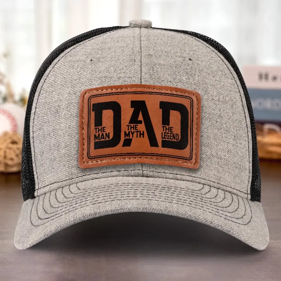 A Father’s Love Is Eternal - Family Leather Patch Hat - Gift For Dad